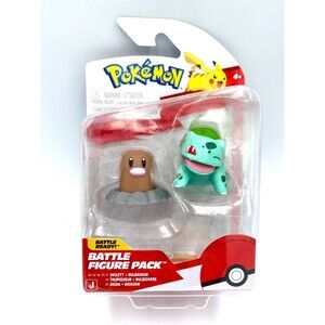 JAZWARES Pokémon Diglett + Bulbasaur 2-inch Battle Figure Pack -NEW  2 AVAILABLE